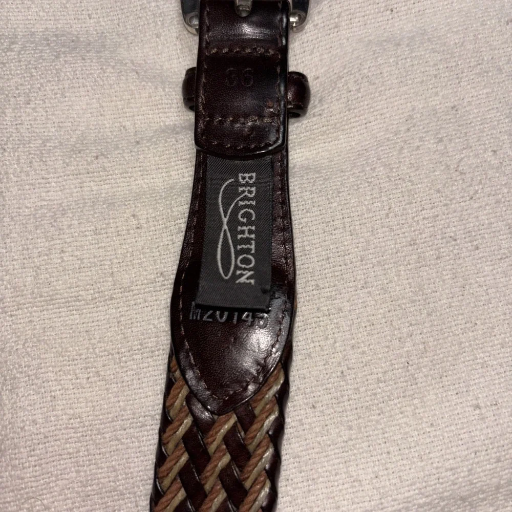 Vintage Brightons Brown Braided Genuine Leather Belt Women's Size M/L‎